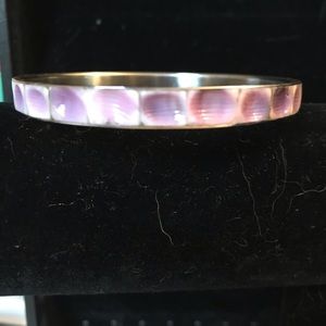 Purple shell imprint bangle bracelet